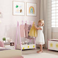 AIYAPLAY Children's Clothing Rack with Storage Shelf – Pink