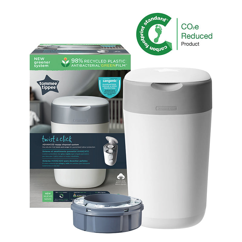 Tommee Tippee Twist & Click Nappy Disposal Tub – White