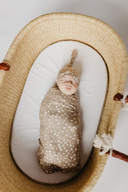 Copper Pearl Knitted Swaddle Blanket Fawn image 3