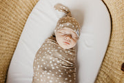 Copper Pearl Knitted Swaddle Blanket Fawn image 7
