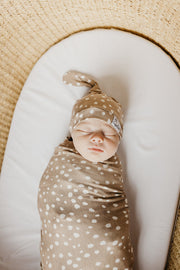 Copper Pearl Knitted Swaddle Blanket Fawn image 4