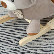 HOMCOM Plush Bear Rocking Toy with Sound – Grey (18–36 Months) image 9