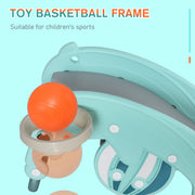 HOMCOM 3-in-1 Baby Rocking Horse Portable Slide Basketball Hoop Equipment Indoor Outdoor Playground Toy, Age 18-36 Months, Green image 7