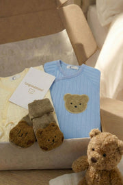 The Cozy Blue Boucle Baby Bear & Blue Rainbow Personalised Gift Box image 6