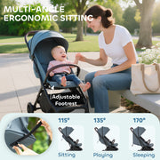 AIYAPLAY Lightweight Foldable Baby Stroller – Dark Grey image 3