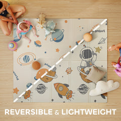 AIYAPLAY Double-Sided Foldable Baby Play Mat – Astronaut & Planet Design