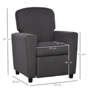 HOMCOM 2-in-1 Kids Armchair with Footrest – Grey image 3