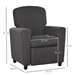 HOMCOM 2-in-1 Kids Armchair with Footrest – Grey
