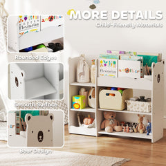 AIYAPLAY Kids Toy Storage Unit & Bookshelf – White