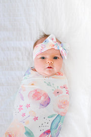 Copper Pearl Knitted Swaddle Blanket Bloom image 2