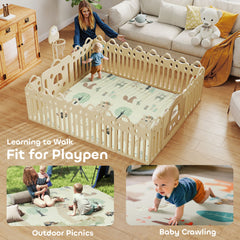 AIYAPLAY Double-Sided Foldable Baby Play Mat – Animal Design