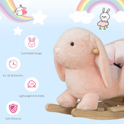HOMCOM Plush Rabbit Rocking Toy with Sound – Pink (18–36 Months) image 6