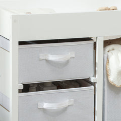 AIYAPLAY Baby Changing Unit with 4 Storage Drawers & Changing Mat – White
