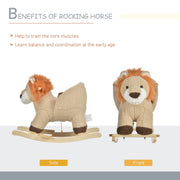HOMCOM Plush Lion Rocking Toy with Sound – Brown (18–36 Months) image 5