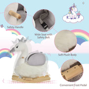 HOMCOM Plush Swan Rocking Horse with Sound – 18–36 Months image 4