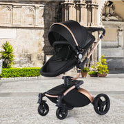 High Landscape Baby Stroller 360-degree Rotation 3-in-1 Basket Foldable image 1