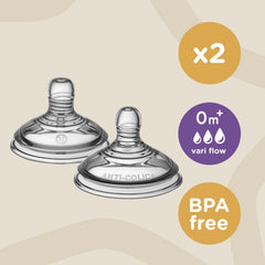Tommee Tippee Closer to Nature Vari Flow Teats 0+ Months – Pack of 2