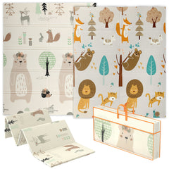 AIYAPLAY Animal-Themed Baby Play Mat – Double-Sided, Foldable, 177 x 146 cm
