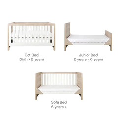 Tutti Bambini Modena 3-Piece Nursery Furniture Set – White & Oak