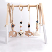 Beech Animal Baby Room Decoration Wooden Children's Rattle image 1