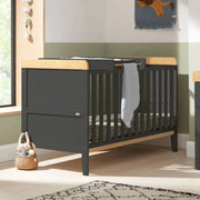 Tutti Bambini Rio Cot Bed with Cot Top Changer & Mattress - Slate/Honey Oak image 1