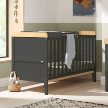 Tutti Bambini Rio Cot Bed with Cot Top Changer & Mattress – Slate & Honey Oak