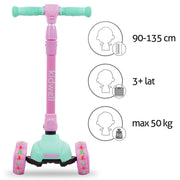 Kidwell JAX Folding 3-Wheel Scooter with LED Wheels – Ages 3+ | 2 Colours image 4