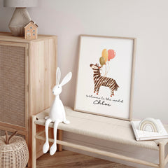 Zebra Nursery Wall Art Print