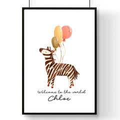 Zebra Nursery Wall Art Print