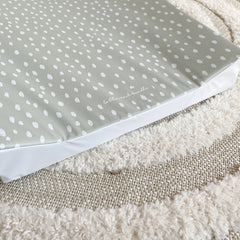 Anti-Roll Wedge Changing Mat - Sage Green Spotty Print