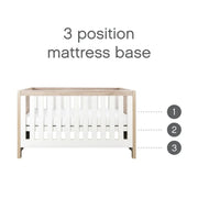Tutti Bambini Modena 3-in-1 Cot Bed - White/Oak image 3