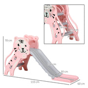 AIYAPLAY 3 in 1 Baby Slide for Indoor Use with Climber, Basketball Hoop, Basketball, for Ages 18-36 Months - Pink image 3