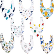 Baby Bandana Dribble Bibs Cotton Pack Of 8 - Boys image 1