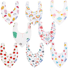 Baby Bandana Dribble Bibs Cotton Pack Of 8 - Girls-Clearance