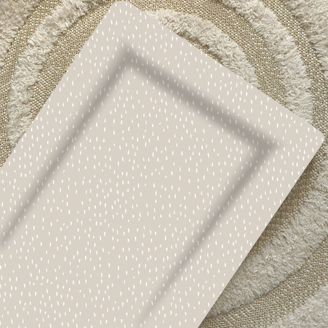 Standard Changing Mat - Greige Dash Neutral Print