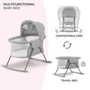 Kinderkraft Lovi 3-in-1 Baby Crib - Grey image 4