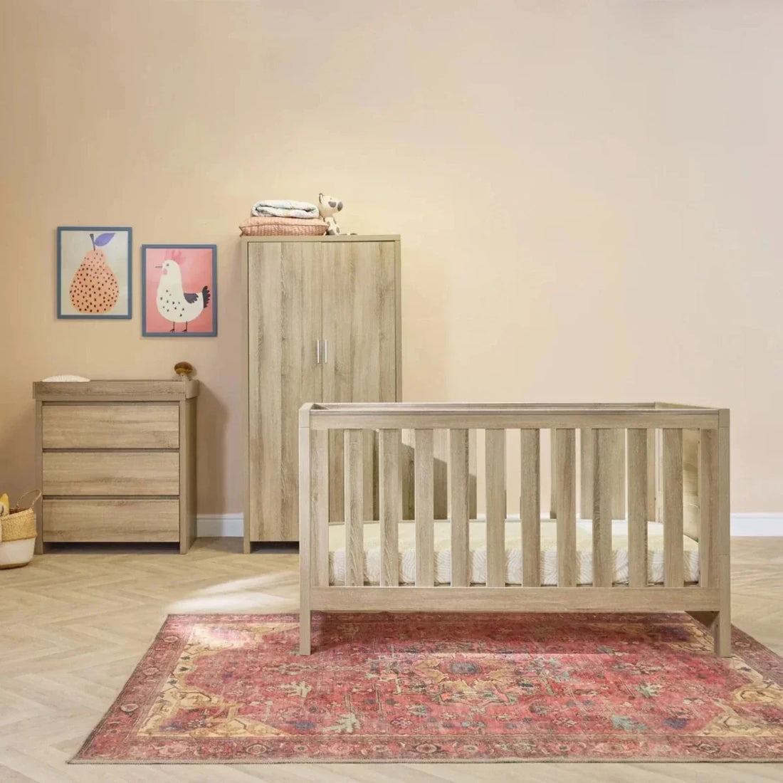 Tutti Bambini Modena 3-Piece Nursery Furniture Set – Oak