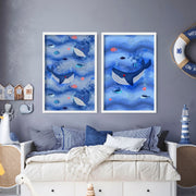 Dolphin Nursery Wall Art Prints – Set of 2 image 2