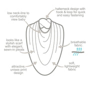 Breastfeeding Cover - Discreet and Stylish Nursing Scarf in Light Grey image 2