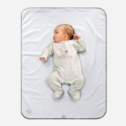Plush Tummy Time Mat in White & Grey for Newborn Baby image 1