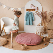 MINICAMP Boucle Fabric Kids Floor Cushion in Rose image 4