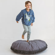 MINICAMP Large Floor Cushion with Tassels in Grey image 5