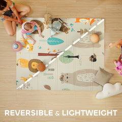 AIYAPLAY Animal-Themed Baby Play Mat – Double-Sided, Foldable, 177 x 146 cm