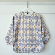 Long Sleeved Baby Bib - Blue Harlequin image 2