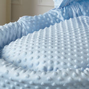 Blue Dimple White Wicker Baby Moses Basket With Stand image 7