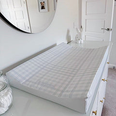 Anti-Roll Wedge Changing Mat - Baby Blue Gingham