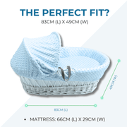 White Dimple Grey Wicker Baby Moses Basket With Stand image 5