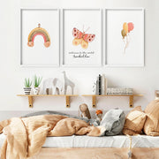 Safari Butterfly Nursery Wall Art Prints – Set of 3 image 5