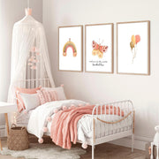 Safari Butterfly Nursery Wall Art Prints – Set of 3 image 1