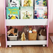 AIYAPLAY Kids Bookshelf & Toy Storage Unit – Pink image 8